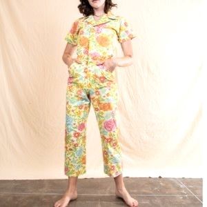 Big Bud Press short-sleeved jumpsuit in Vintage Wallpaper